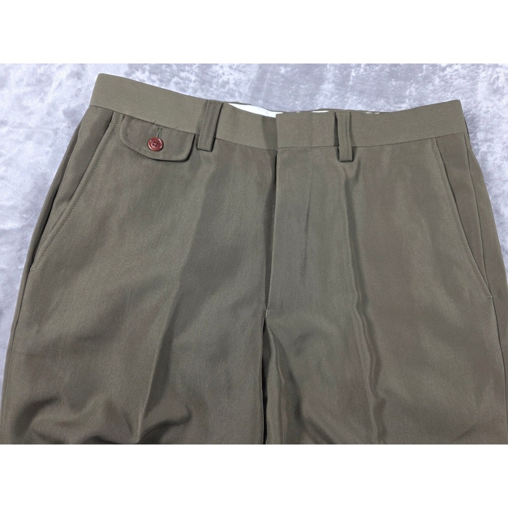 NEW Orvis Micro Travel Pant Mens 34 Green Olive Raw Hem Wrinkle Resistant